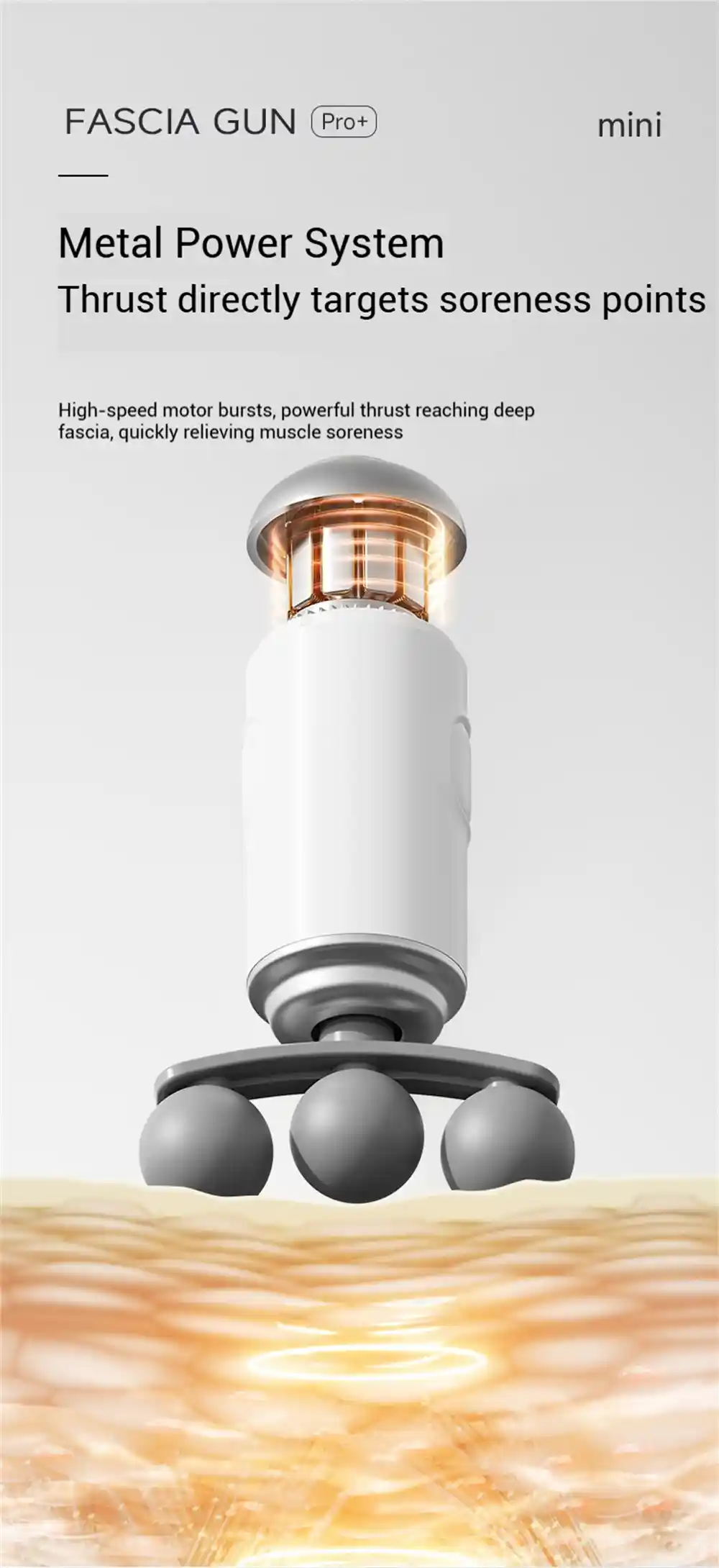 LM-130 Portable Three Headed Fascia Massage Gun - View